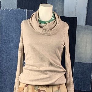 Cowl Neck Ribbed Long Sleeve Sweater Sz XS